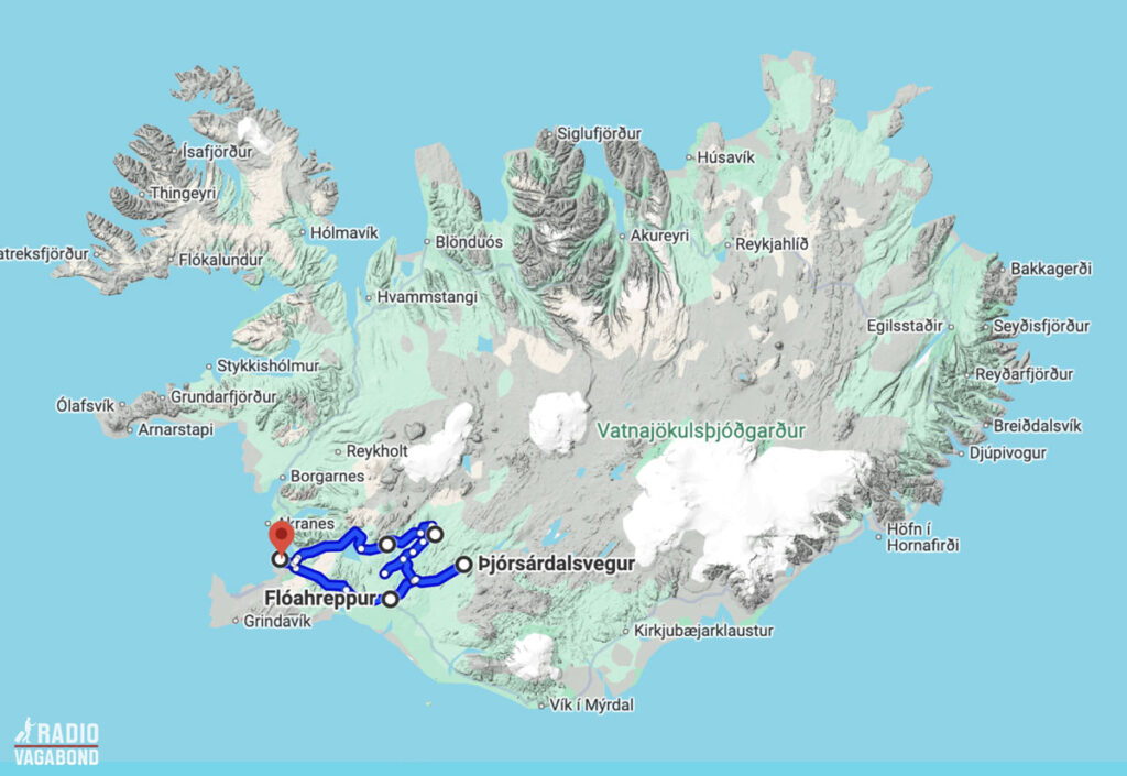 Golden Circle is a popular route starting and ending in Reykjavik